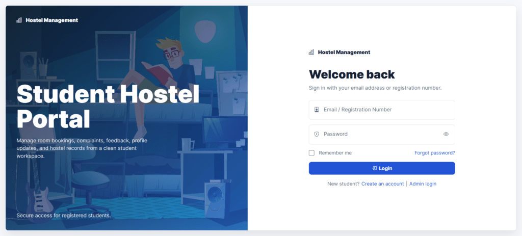 Hostel-MS-PHP-User-Login