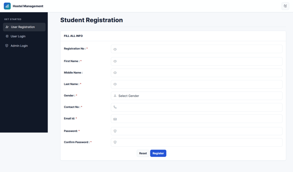 Hostel-MS-PHP-User-Signup