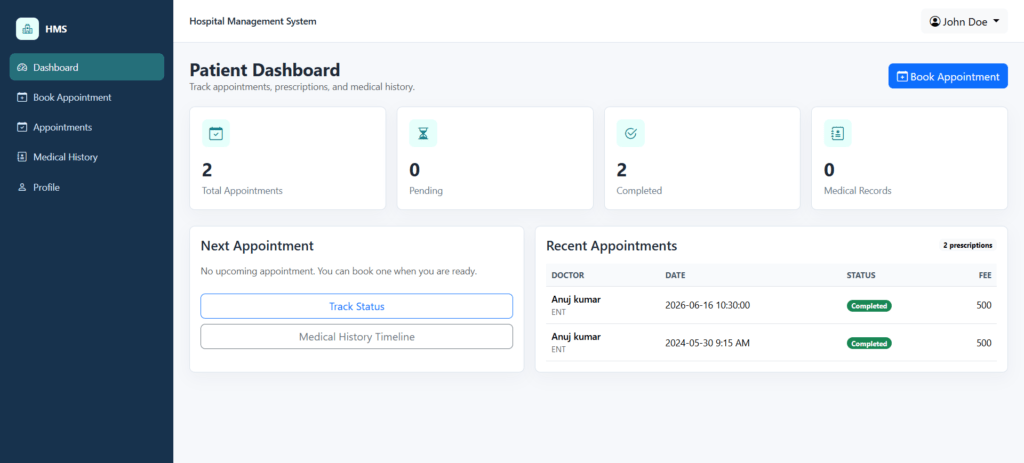 Hospital-Management-System-PHP-Patient-Dashboard