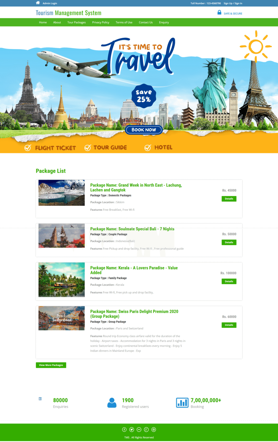 Tourism Management System in php free download With Source Code