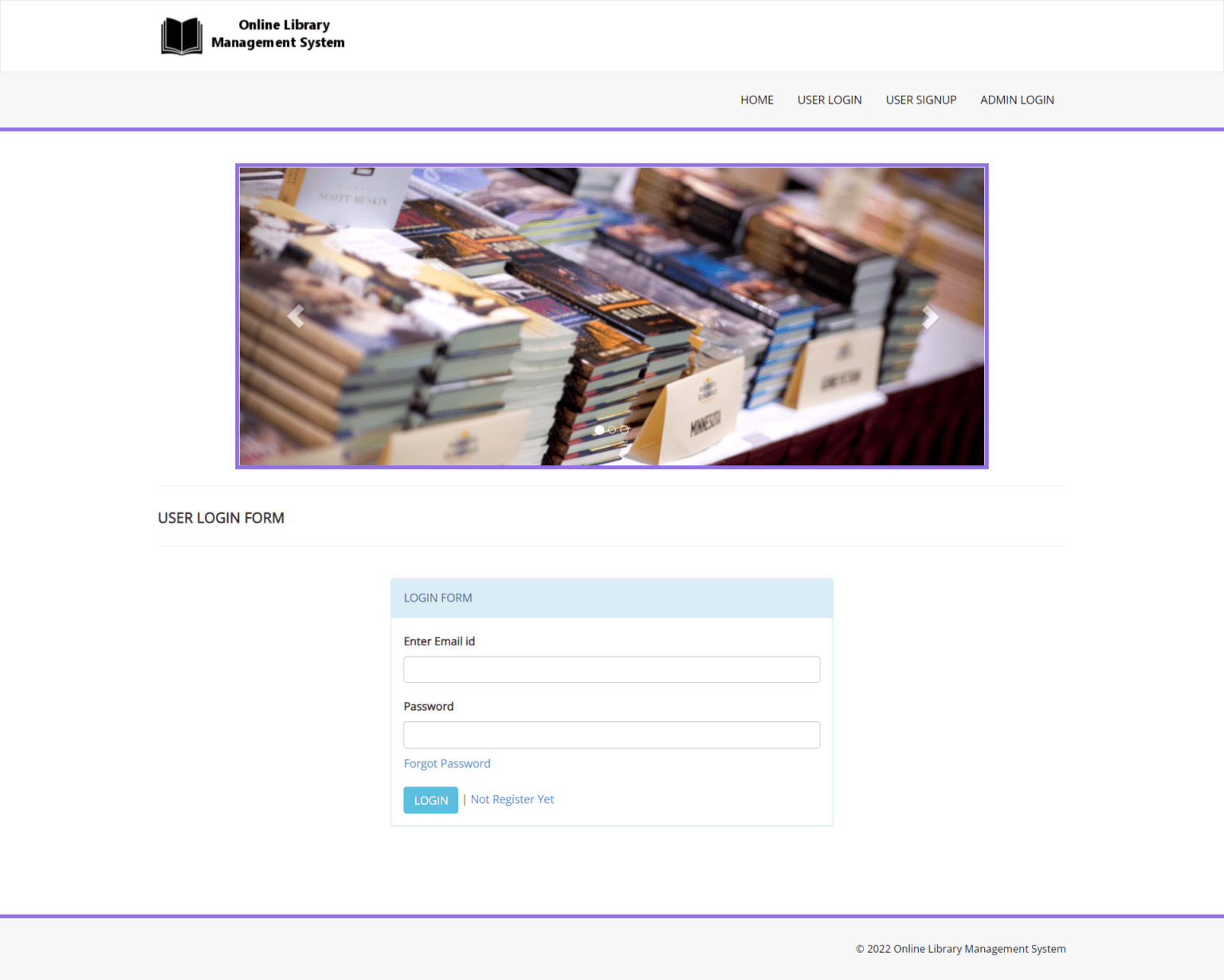 Online Library Management System in php free Download with source code