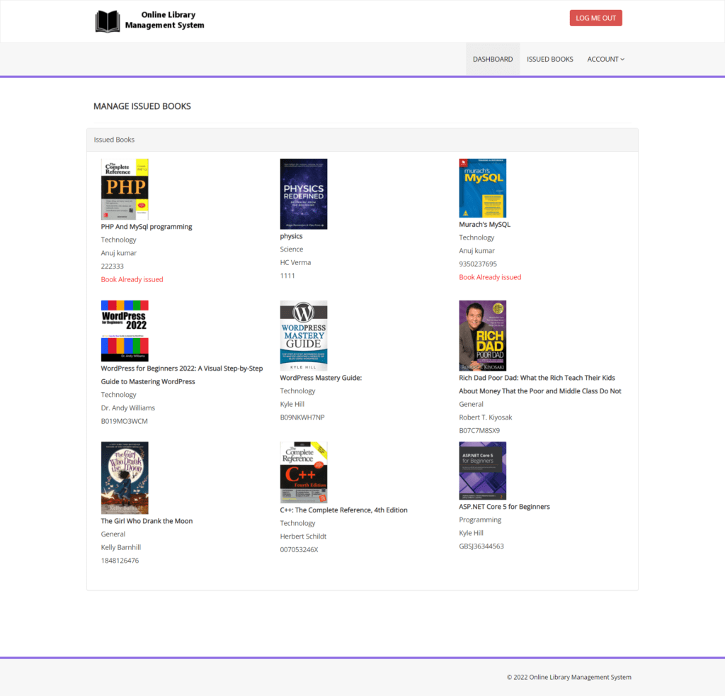 lms listed books