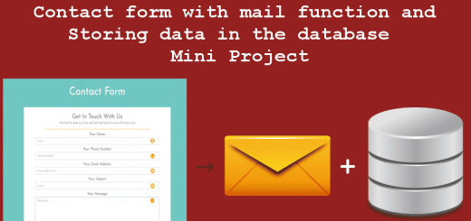 Contact form with mail function and Storing data in the database - Mini Project