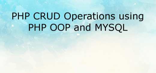 PHP CRUD Operations using PHP OOP and MYSQL