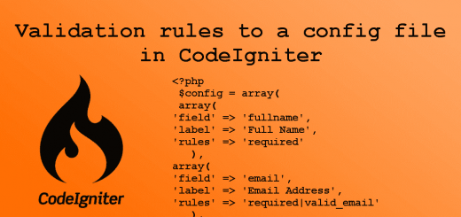 Validation rules to a config file in CodeIgniter