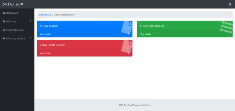 Directory Management System Using PHP and MySQL project with source code