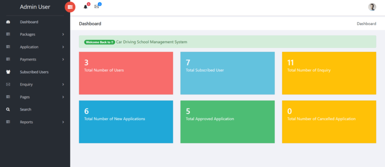 Car Driving School Management System Using PHP and MySQL project ...