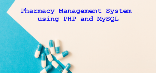 Pharmacy Management System using PHP and MySQL