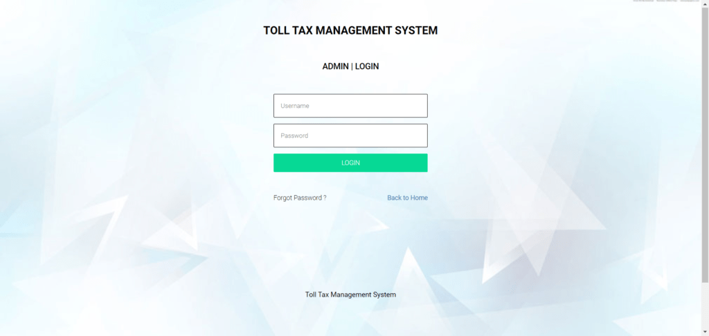 Toll-Tax-Management-System-Login-Page