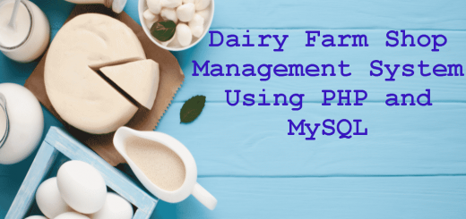 Dairy Farm Shop Management System Using PHP and MySQL