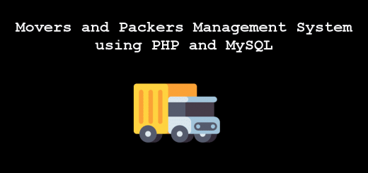 Movers and Packers Management System using PHP and MySQL project