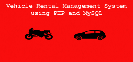 Vehicle Rental Management System using PHP and MySQL project