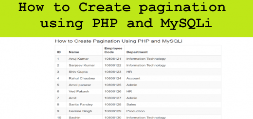 How to Create pagination using PHP and MySQLi