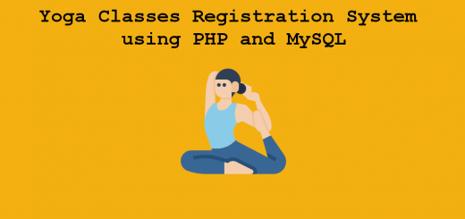 Yoga Classes Registration System using PHP and MySQL-project