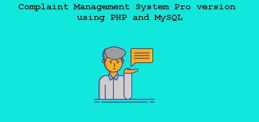 Complaint Management System Pro version using PHP and MySQL