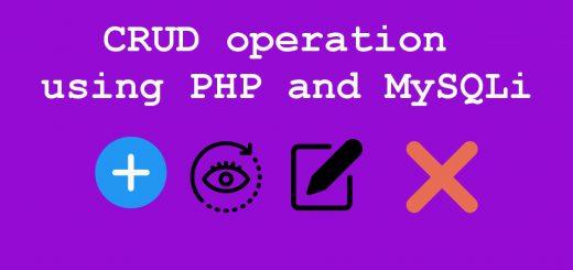 CRUD operation using PHP and MySQLi
