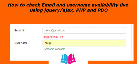 How to check Email and username availability live using jQuery, Ajax, PHP and PDO
