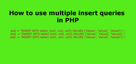 How to use multiple insert queries in PHP