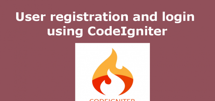 User registration and login using CodeIgniter