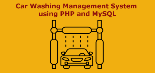 Car Washing Management System using PHP and MySQL