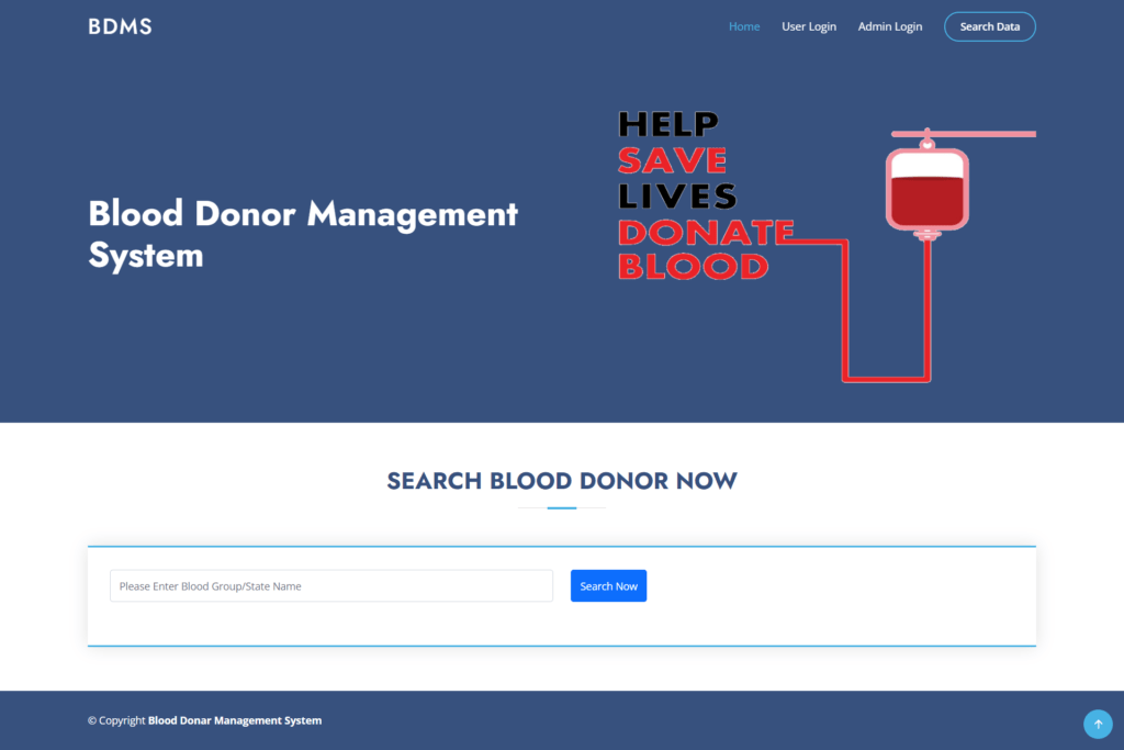Blood Donor Management System Using CodeIgniter