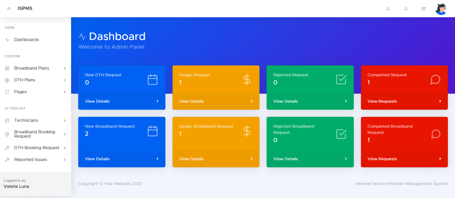 Service Provider Management Project in PHP Service