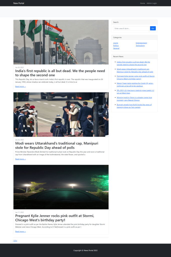 News Portal Project in CodeIgniter | News Portal in CodeIgniter with ...