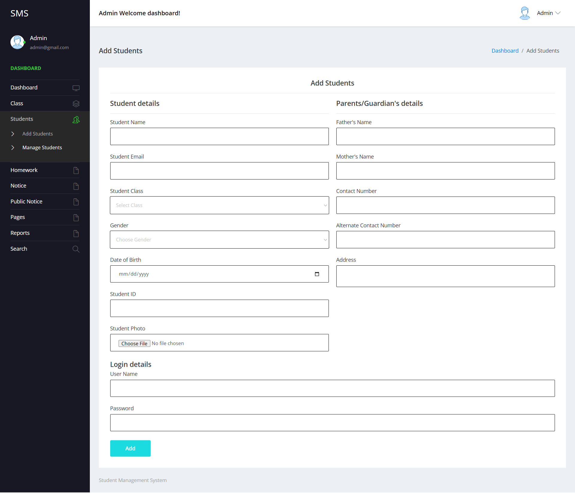 Student Management System in PHP | Student Management Project in PHP