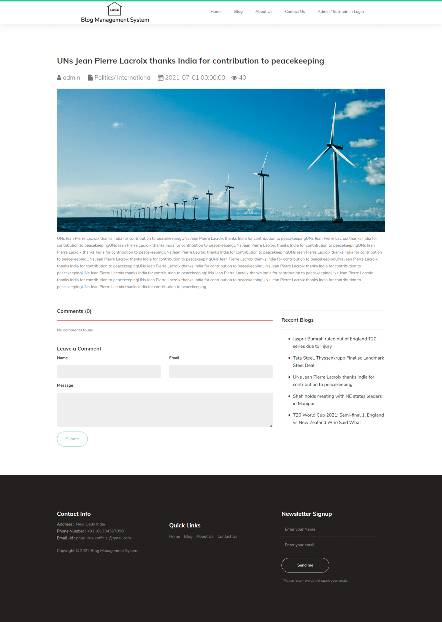 Blog Management System Project using PHP and MySQL PHPGurukul