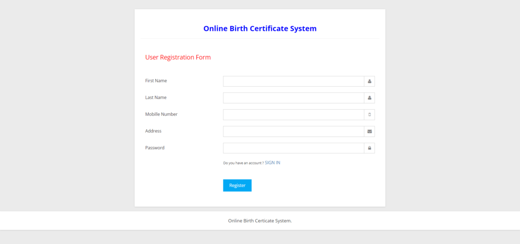 OBCS user signup