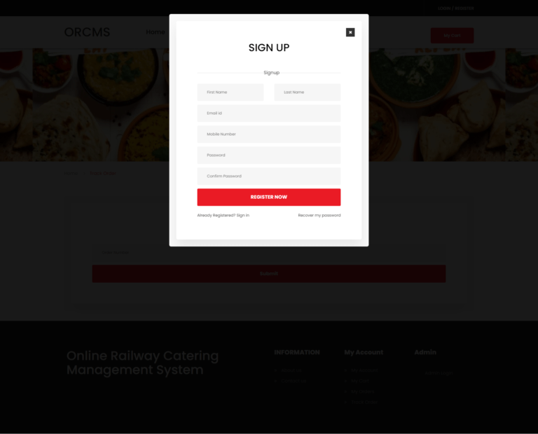 Online Railway Catering Management System | Railway Catering Management ...
