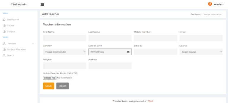 Teacher Subject Allocation Management System in PHP | Teacher Subject ...