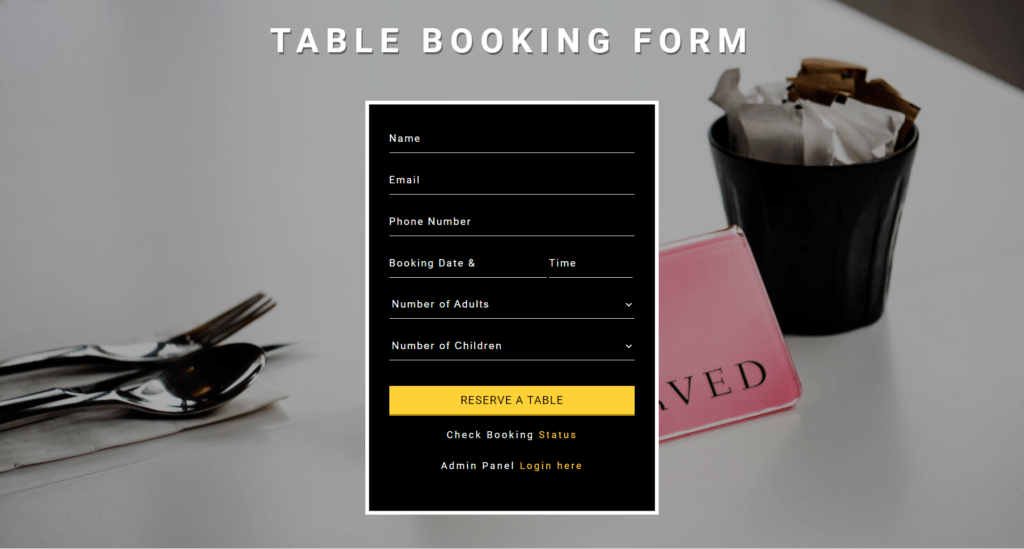 RTBS booking form