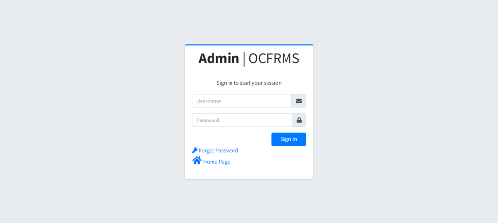 OCFRMS Admin login