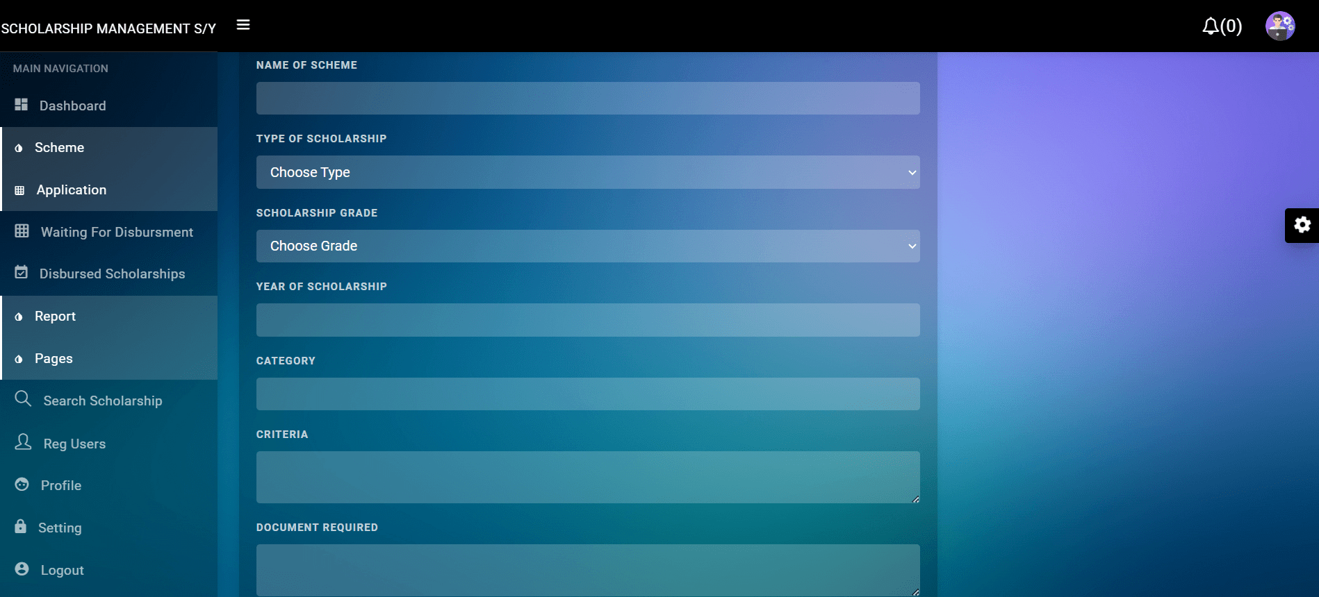 Scholarship Management System Project in PHP Scholarship Management