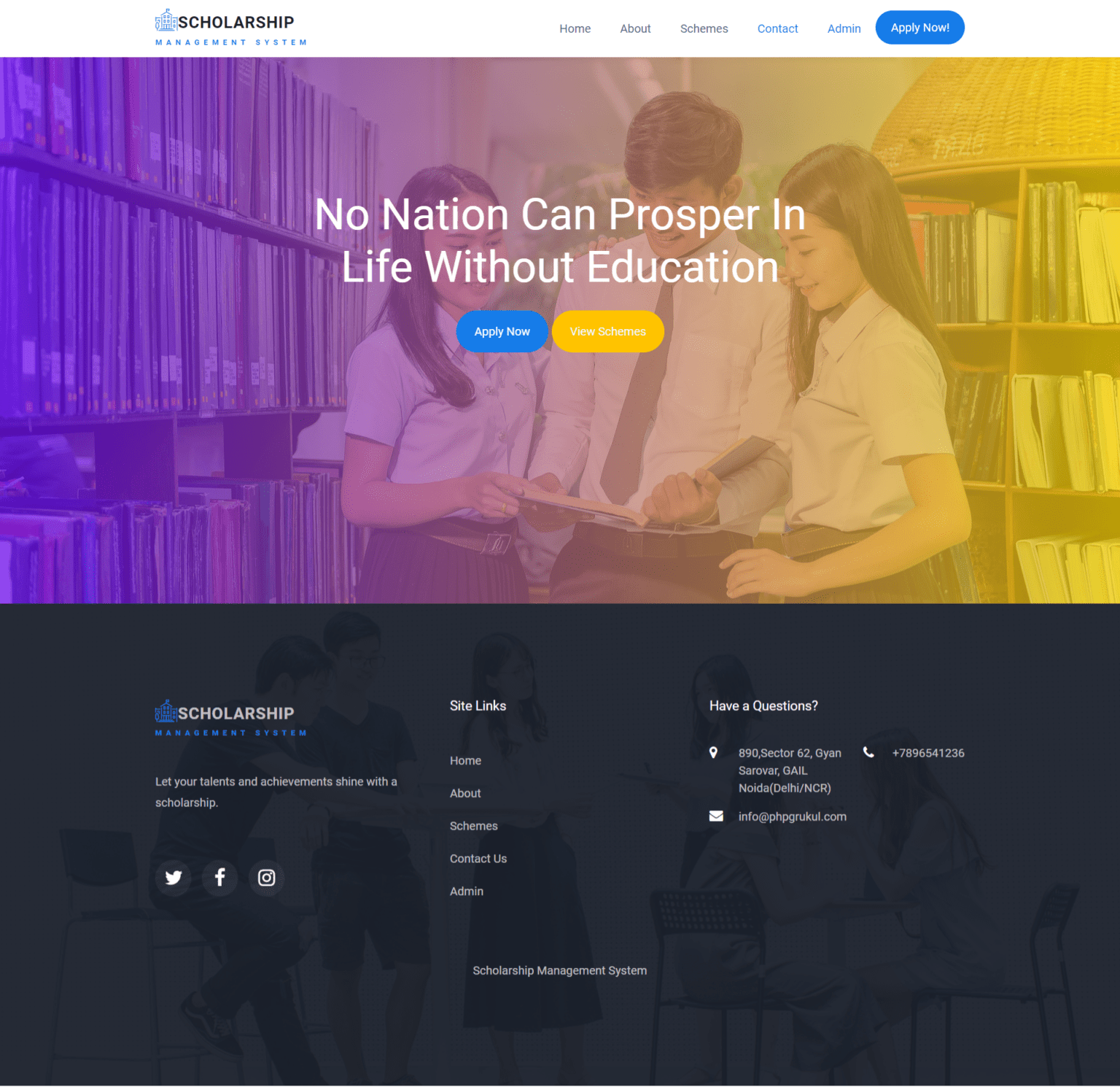 Scholarship Management System Project in PHP | Scholarship Management ...