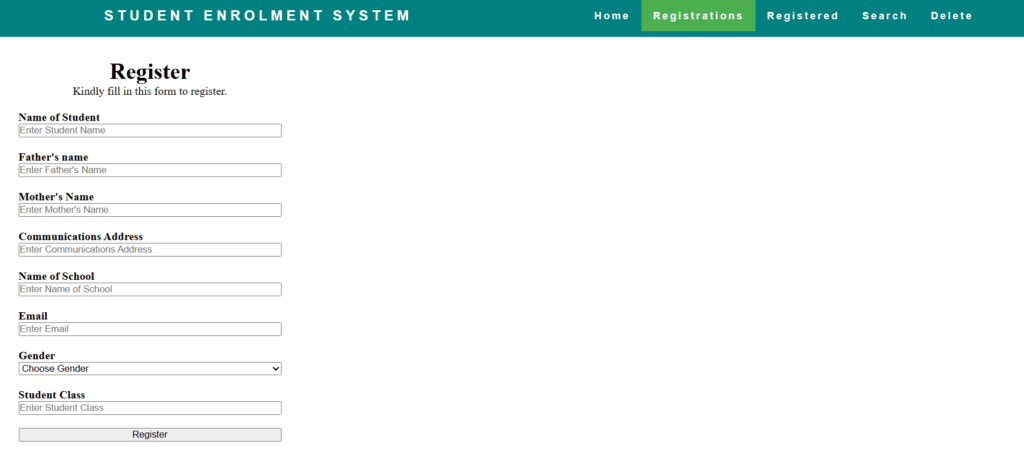 Student Registration/Enrollment System in Python Django - PHPGurukul