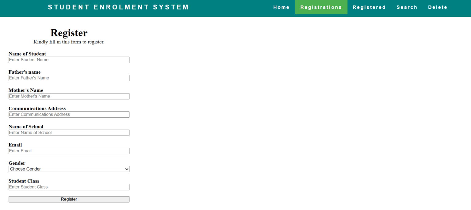 Student Registration/Enrollment System in Python Django - PHPGurukul