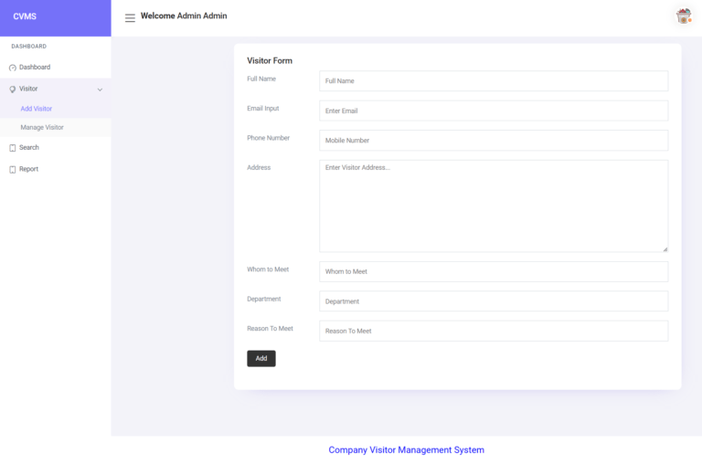 Company Visitors Management System in Django | Company Visitors ...