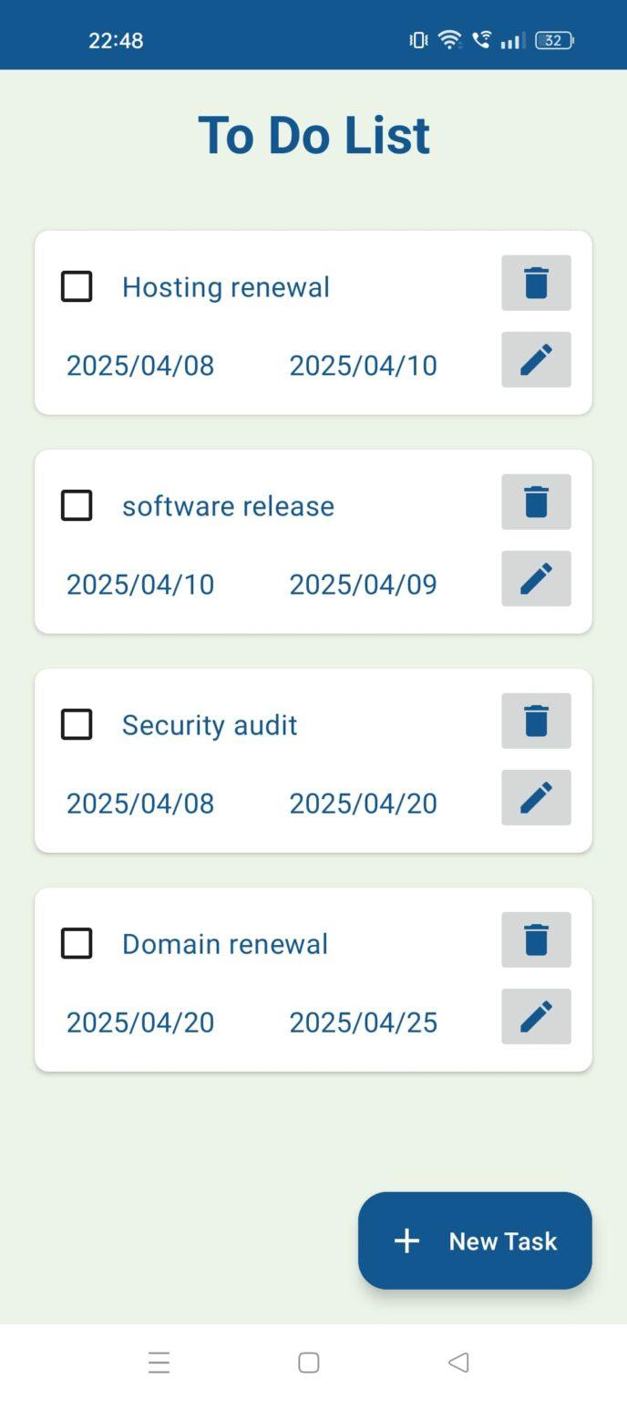 To-Do List Android Application using SQLite - PHPGurukul