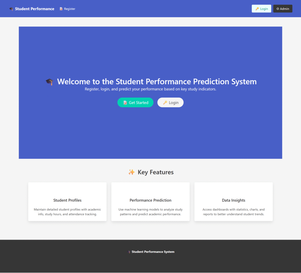 Student_Performance_Prediction_System_ML_Home_Page