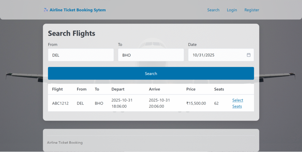 Airline-Ticket-Booking-PHP-MySQl-Flight-