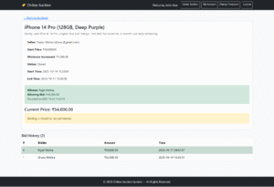 Online Auction System using PHP and MySQL | Online Auction Management ...
