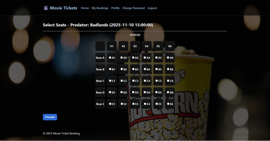 Movie-Ticket-Booking-System-PHP-seat-layout