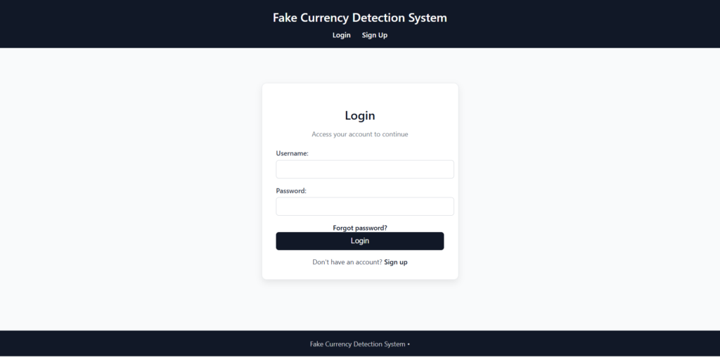 Fake-Currenct-Detection-System-Python-ML-Userlogin