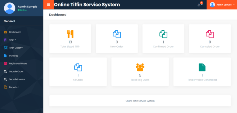 Online Tiffin Service System Project using Python and MySQLPHPGurukul