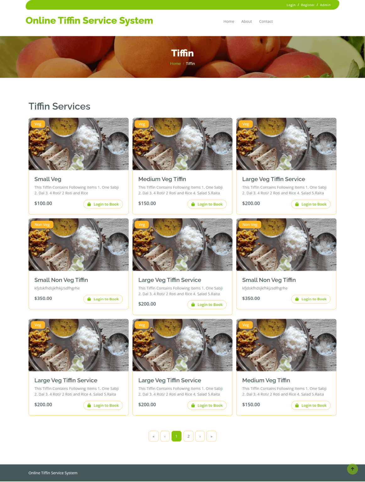 Online Tiffin Service System Project using Python and MySQLPHPGurukul