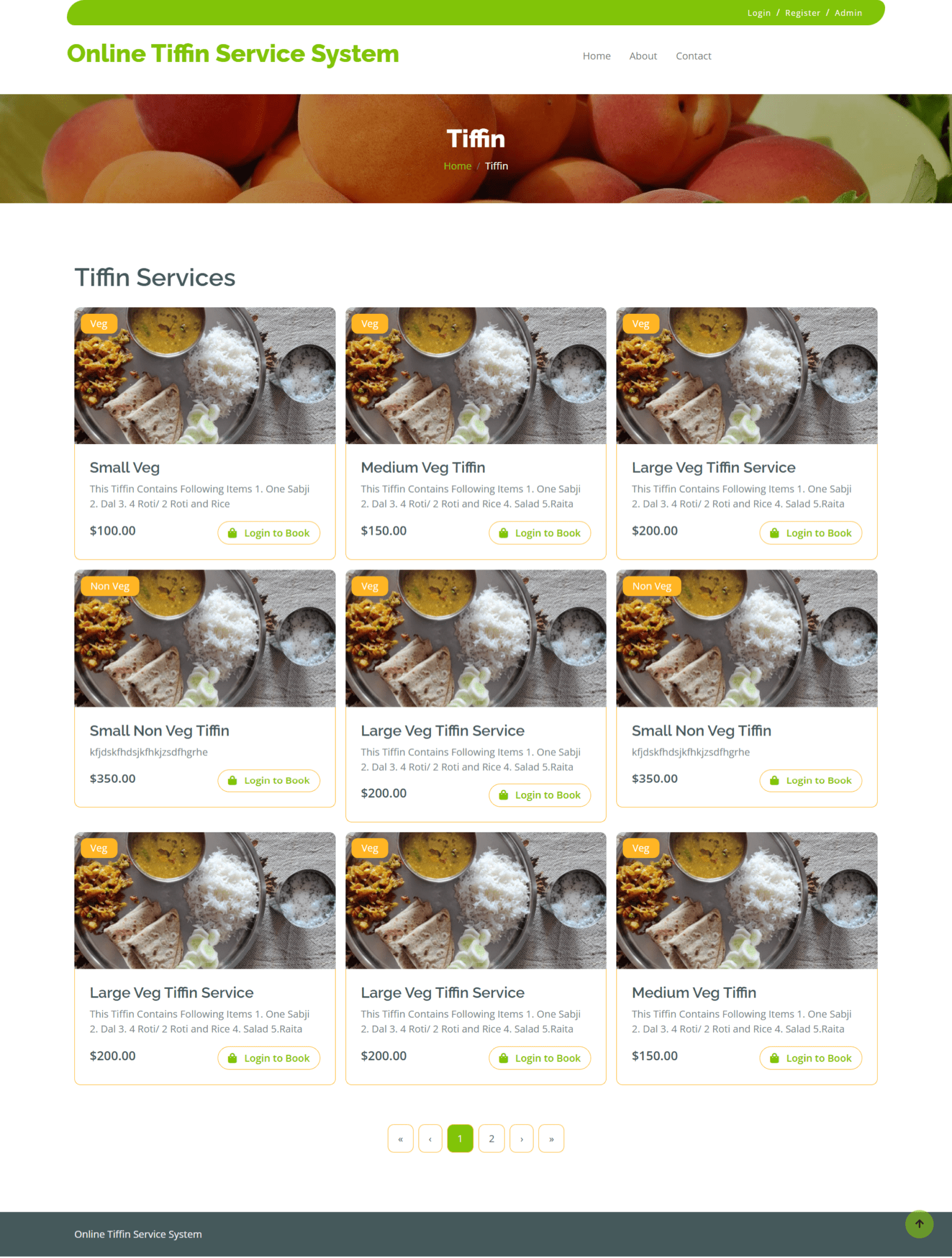 Online Tiffin Service System Project using Python and MySQLPHPGurukul