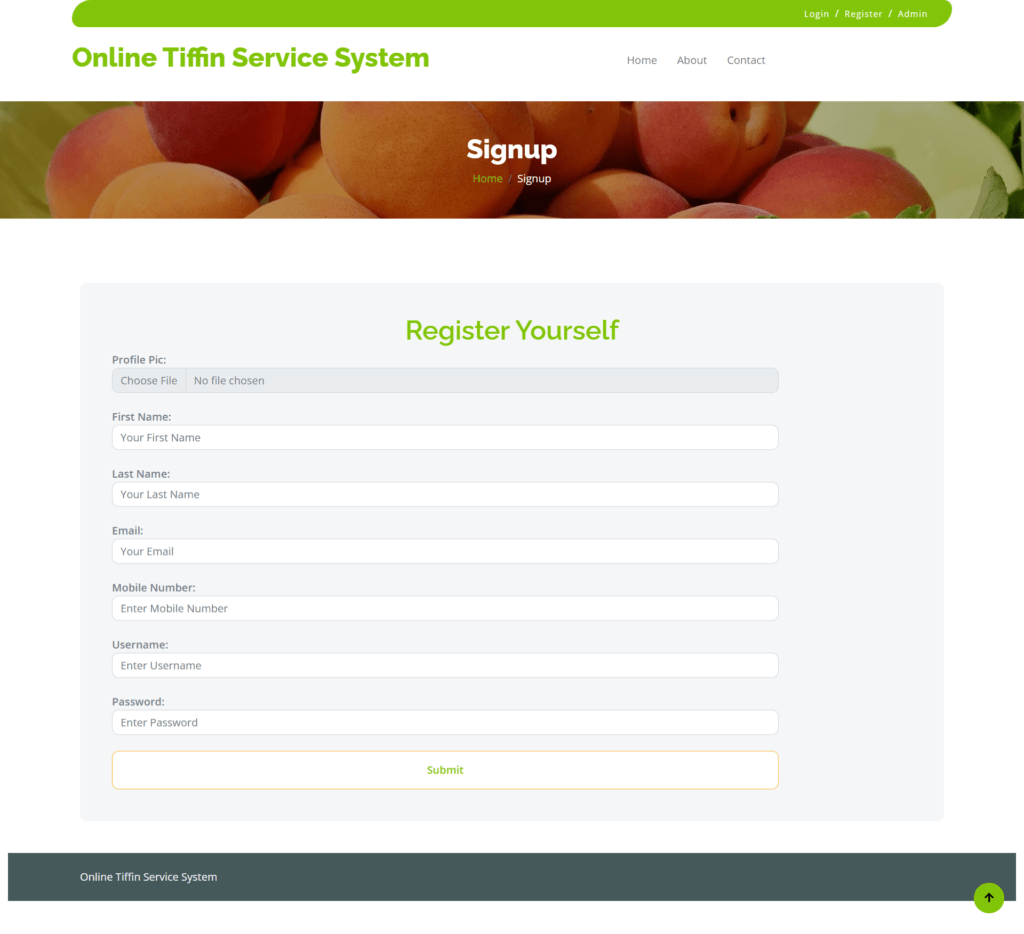 Online-Tiffin-Service-Sytem-user-signup-phpgurukul
