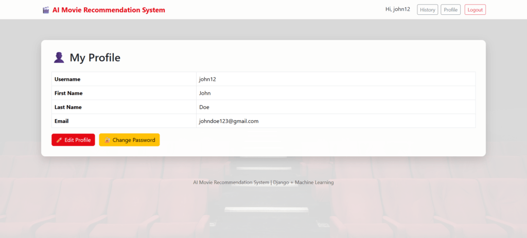 AI Movie Recommendation System-python-ml-My-Profile